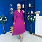 Kendall Pleated Midi Dress Berry