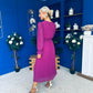Kendall Pleated Midi Dress Berry