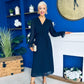 Kendall Pleated Midi Dress Navy