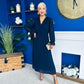 Kendall Pleated Midi Dress Navy