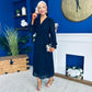 Kendall Pleated Midi Dress Navy