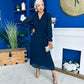 Kendall Pleated Midi Dress Navy