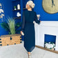 Kendall Pleated Midi Dress Navy