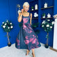 Erica Square Neck Midi Dress Wine Floral