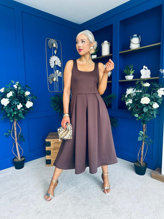 Erica Square Neck Midi Dress Coco