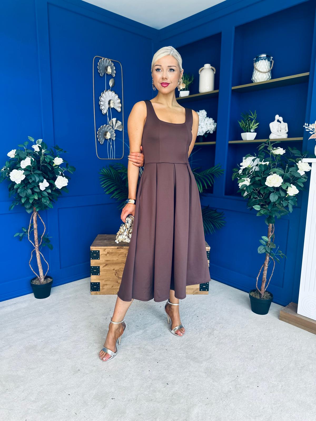 Erica Square Neck Midi Dress Coco