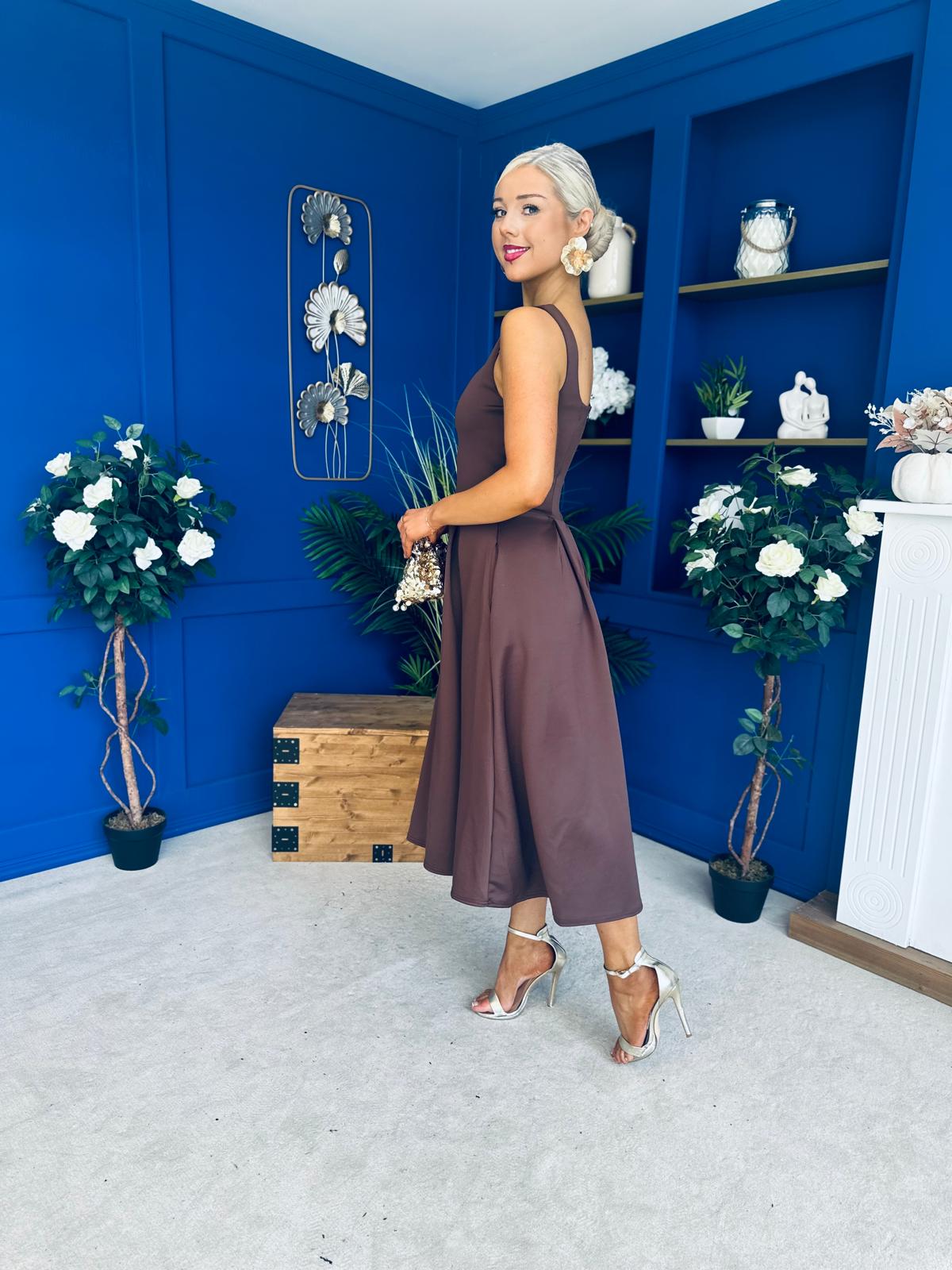 Erica Square Neck Midi Dress Coco