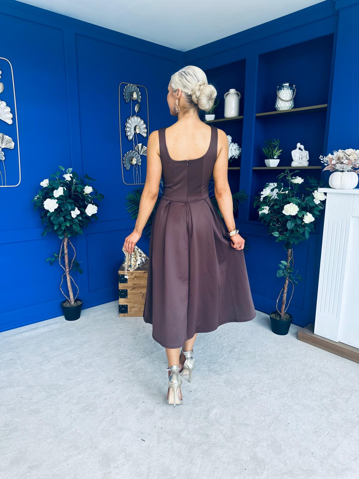 Erica Square Neck Midi Dress Coco