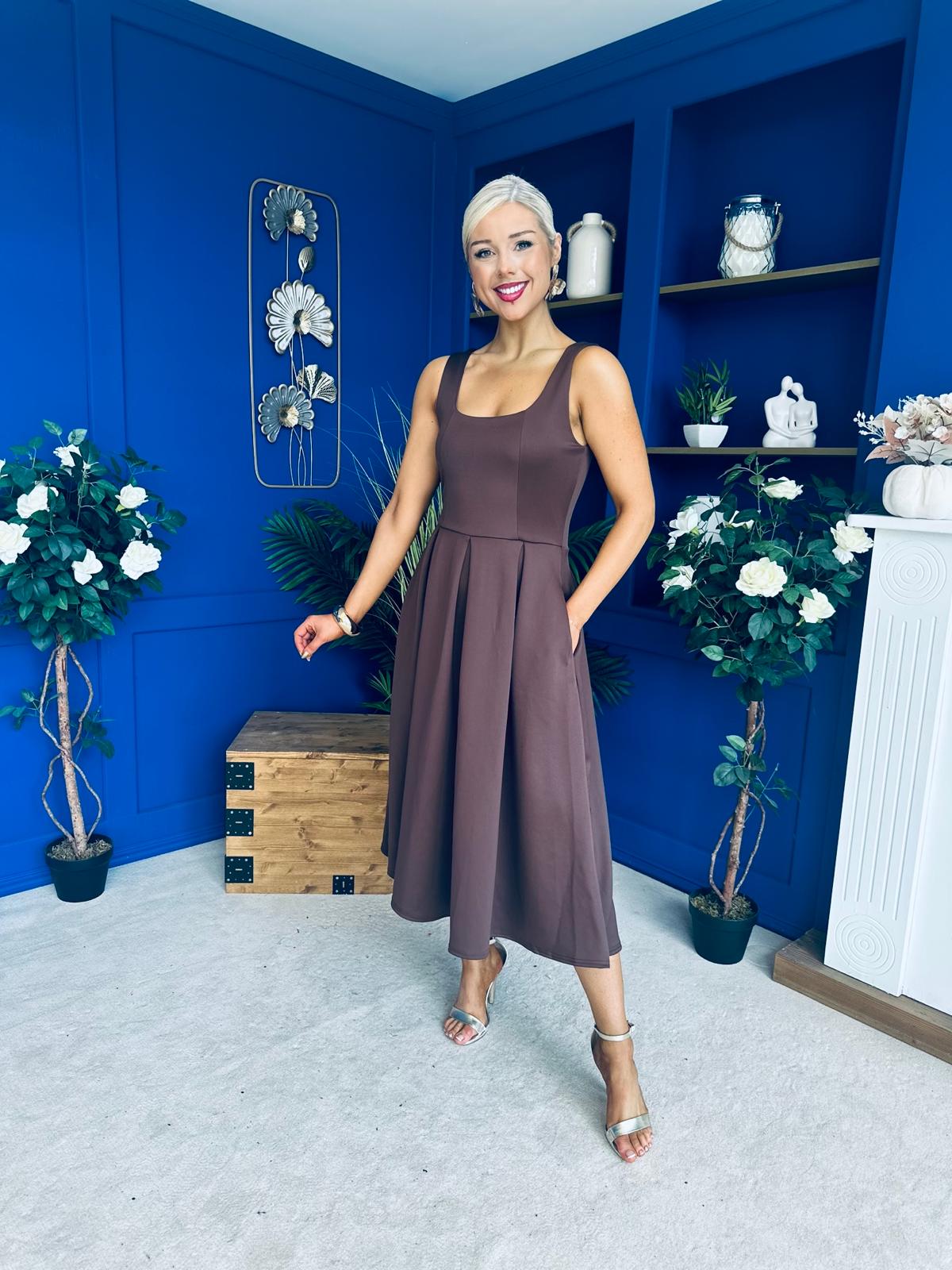 Erica Square Neck Midi Dress Coco