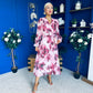 Bailey Pleated Midi Dress Floral Wine