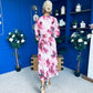 Bailey Pleated Midi Dress Floral Wine