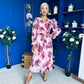 Bailey Pleated Midi Dress Floral Wine