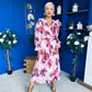 Bailey Pleated Midi Dress Floral Wine