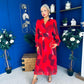 Bailey Pleated Midi Dress Floral Rouge