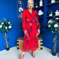 Bailey Pleated Midi Dress Floral Rouge