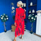 Bailey Pleated Midi Dress Floral Rouge