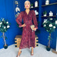 Bailey Pleated Midi Dress Gold Burgundy