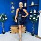 Sandra Halterneck Sequin Mini Dress Black