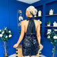 Sandra Halterneck Sequin Mini Dress Black