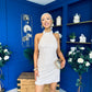 Sandra Halterneck Sequin Mini Dress Cream
