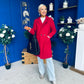 Cassia Detailed Teddy Coat Wine
