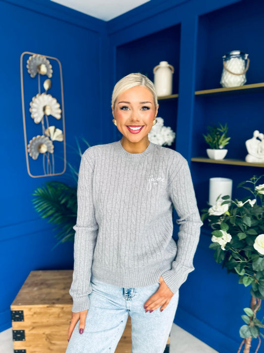 Wianette Rope Knit Jumper Grey