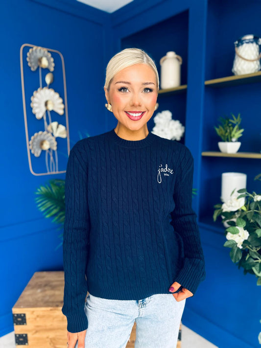 Wianette Rope Knit Jumper Navy