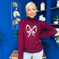 Bowie Detailed Knit Jumper Wine