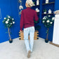 Bowie Detailed Knit Jumper Wine