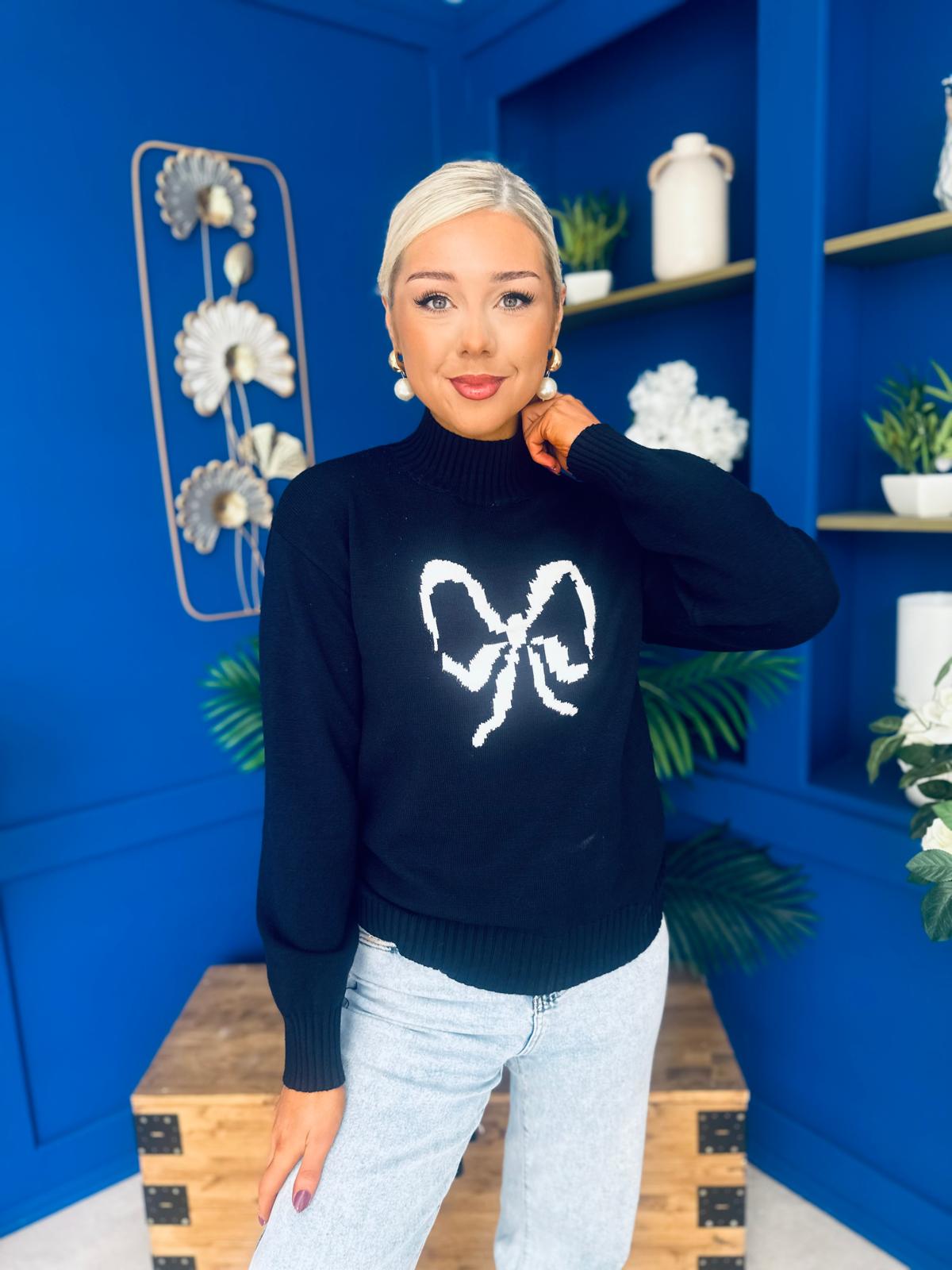 Bowie Detailed Knit Jumper Black