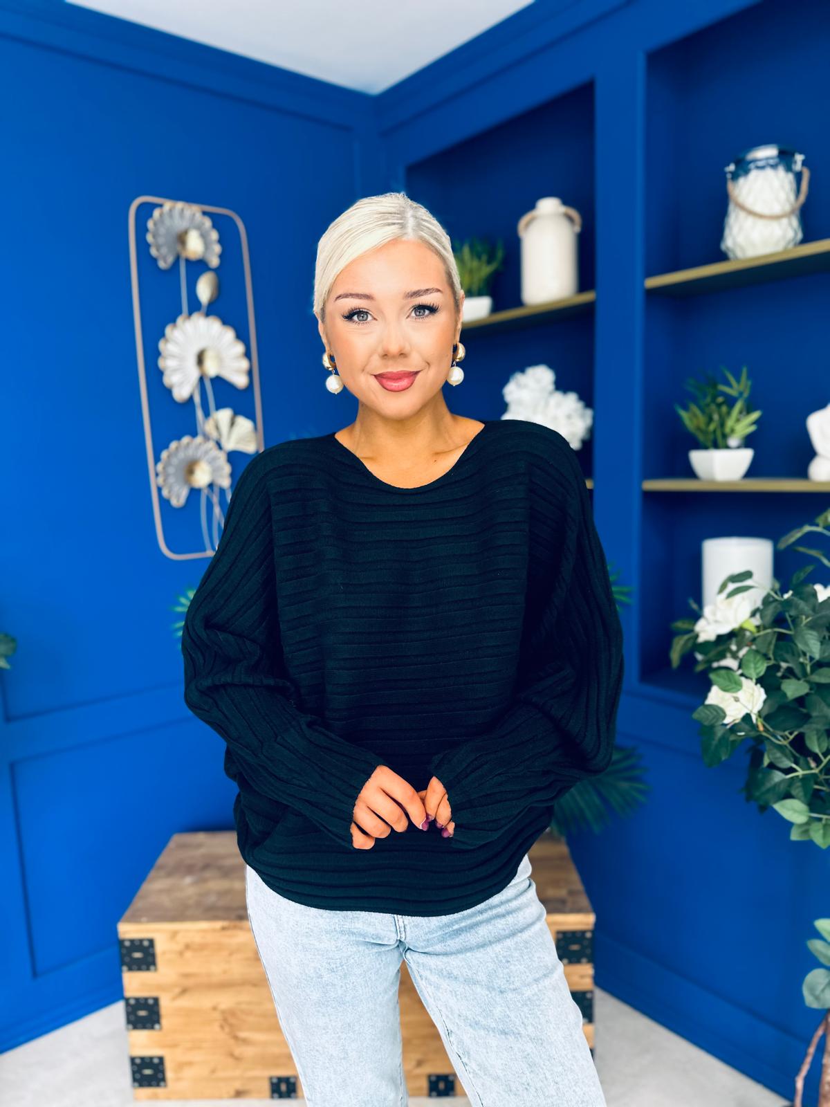 Lila Detailed Knit Jumper Black