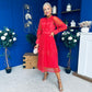 Fergie Crochet Detail Occasion Dress Rouge
