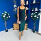 Mabel Sequin Occasion Dress Forest