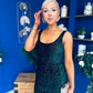 Mabel Sequin Occasion Dress Forest