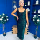 Mabel Sequin Occasion Dress Forest