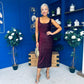 Mabel Sequin Occasion Dress Burgundy