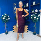 Mabel Sequin Occasion Dress Burgundy