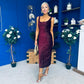 Mabel Sequin Occasion Dress Burgundy