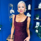 Mabel Sequin Occasion Dress Burgundy