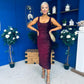Mabel Sequin Occasion Dress Burgundy