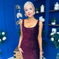 Mabel Sequin Occasion Dress Burgundy