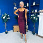 Mabel Sequin Occasion Dress Burgundy