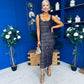 Mabel Sequin Occasion Dress Black Gold