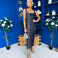 Mabel Sequin Occasion Dress Black Gold
