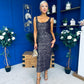 Mabel Sequin Occasion Dress Black Gold
