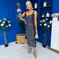 Mabel Sequin Occasion Dress Black Gold