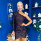 Beverly One Shoulder Sequin Mini Dress Coco