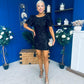 Selena Open Back Sequin Mini Dress Black