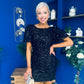 Selena Open Back Sequin Mini Dress Black