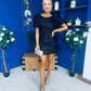 Selena Open Back Sequin Mini Dress Black
